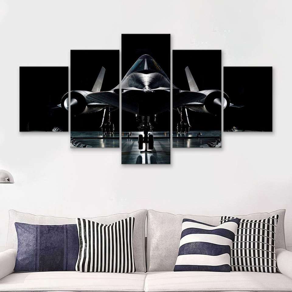 Lockheed Sr 71 Blackbird National Air And Space Museum War Airplane 5 Piece Canvas Prints Wall Art Decor - Painting Canvas, Multi Panels