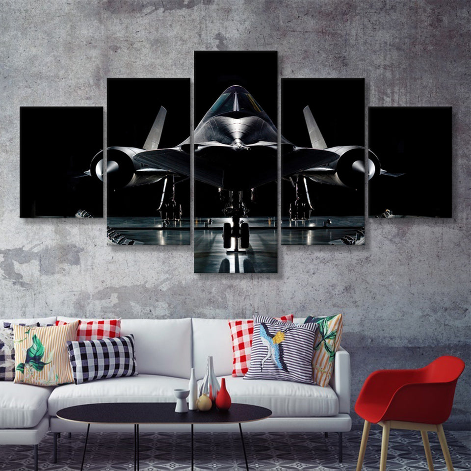 Lockheed Sr 71 Blackbird National Air And Space Museum War Airplane 5 Piece Canvas Prints Wall Art Decor - Painting Canvas, Multi Panels