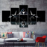 Lockheed Sr 71 Blackbird National Air And Space Museum War Airplane 5 Piece Canvas Prints Wall Art Decor - Painting Canvas, Multi Panels