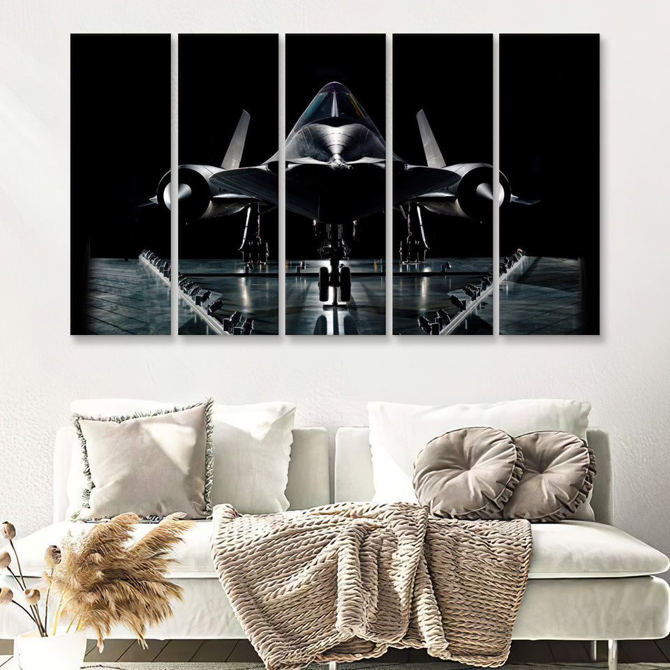 Lockheed Sr 71 Blackbird National Air And Space Museum War Airplane 5 Piece B Canvas Prints Wall Art Decor - Painting Canvas, Multi Panels
