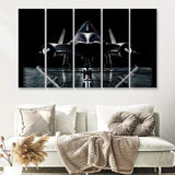 Lockheed Sr 71 Blackbird National Air And Space Museum War Airplane 5 Piece B Canvas Prints Wall Art Decor - Painting Canvas, Multi Panels