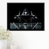 Lockheed Sr 71 Blackbird National Air And Space Museum War Airplane Framed Canvas Prints Wall Art Decor - Painting Canvas, Black Framed Picture