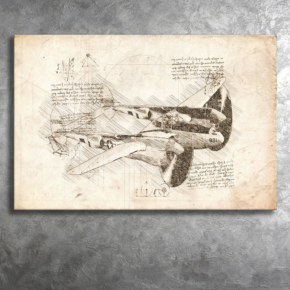 Lockheed P 38 Lightning Plane Canvas Prints Wall Art - Painting Canvas, Painting Prints, Wall Home Decor, Prints for Sale