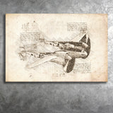 Lockheed P 38 Lightning Plane Canvas Prints Wall Art - Painting Canvas, Painting Prints, Wall Home Decor, Prints for Sale