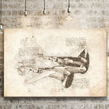 Lockheed P 38 Lightning Plane Canvas Prints Wall Art - Painting Canvas, Painting Prints, Wall Home Decor, Prints for Sale