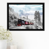 Locomotive Train Framed Canvas Prints Wall Art Decor, Framed Picture, Floating Frame