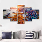 Logistics and Transportation 5 Piece Canvas Prints Wall Art Decor - Painting Canvas, Multi Panels