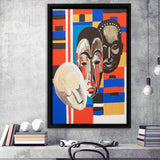 Lois Mailou Jones African Masks Treadway Gallery Framed Canvas Prints Wall Art - Painting Canvas , Home Wall Decor, For Sale