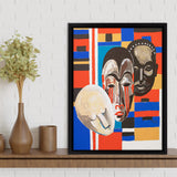 Lois Mailou Jones African Masks Treadway Gallery Framed Canvas Prints Wall Art - Painting Canvas , Home Wall Decor, For Sale