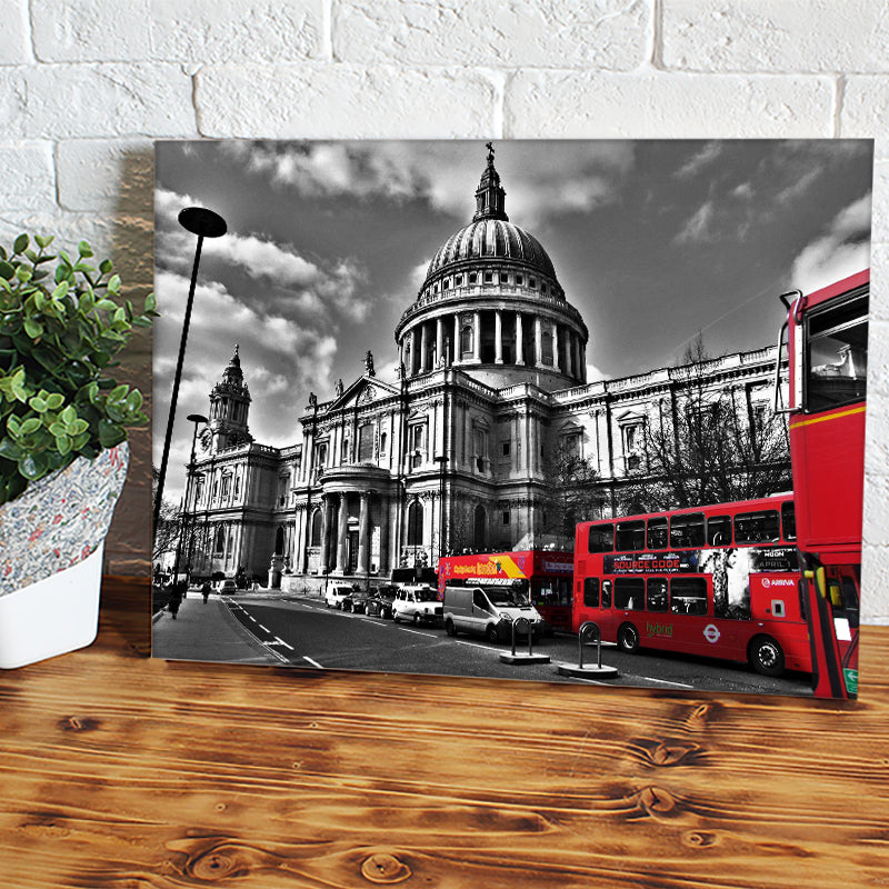 London Black And White Red Canvas Wall Art - Canvas Prints, Prints for Sale, Canvas Painting, Canvas On Sale