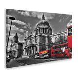 London Black And White Red Canvas Wall Art - Canvas Prints, Prints for Sale, Canvas Painting, Canvas On Sale