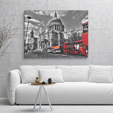 London Black And White Red Canvas Wall Art - Canvas Prints, Prints for Sale, Canvas Painting, Canvas On Sale