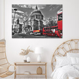 London Black And White Red Canvas Wall Art - Canvas Prints, Prints for Sale, Canvas Painting, Canvas On Sale