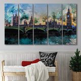 London 5 Piece B Canvas Prints Wall Art Decor, Multi Panels,Large Canvas, Home Decor