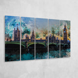 London 5 Piece B Canvas Prints Wall Art Decor, Multi Panels,Large Canvas, Home Decor