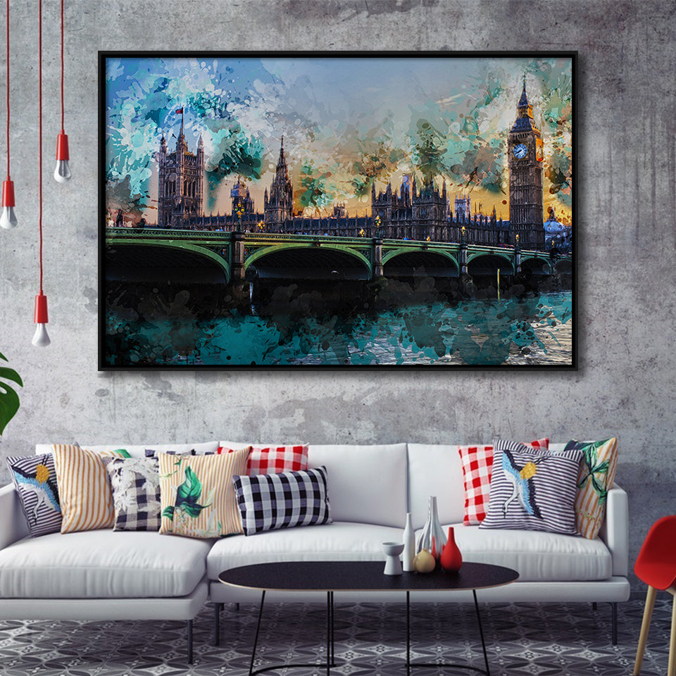 London Framed Canvas Prints Wall Art Decor - Painting Canvas, Framed Picture, Home Decor
