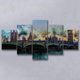 London 5 Pieces Canvas Prints Wall Art Decor - Painting Canvas, Mixed Canvas, Multi Panels