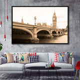 London Cityscape Framed Canvas Prints Wall Art Decor, Framed Picture, Floating Frame