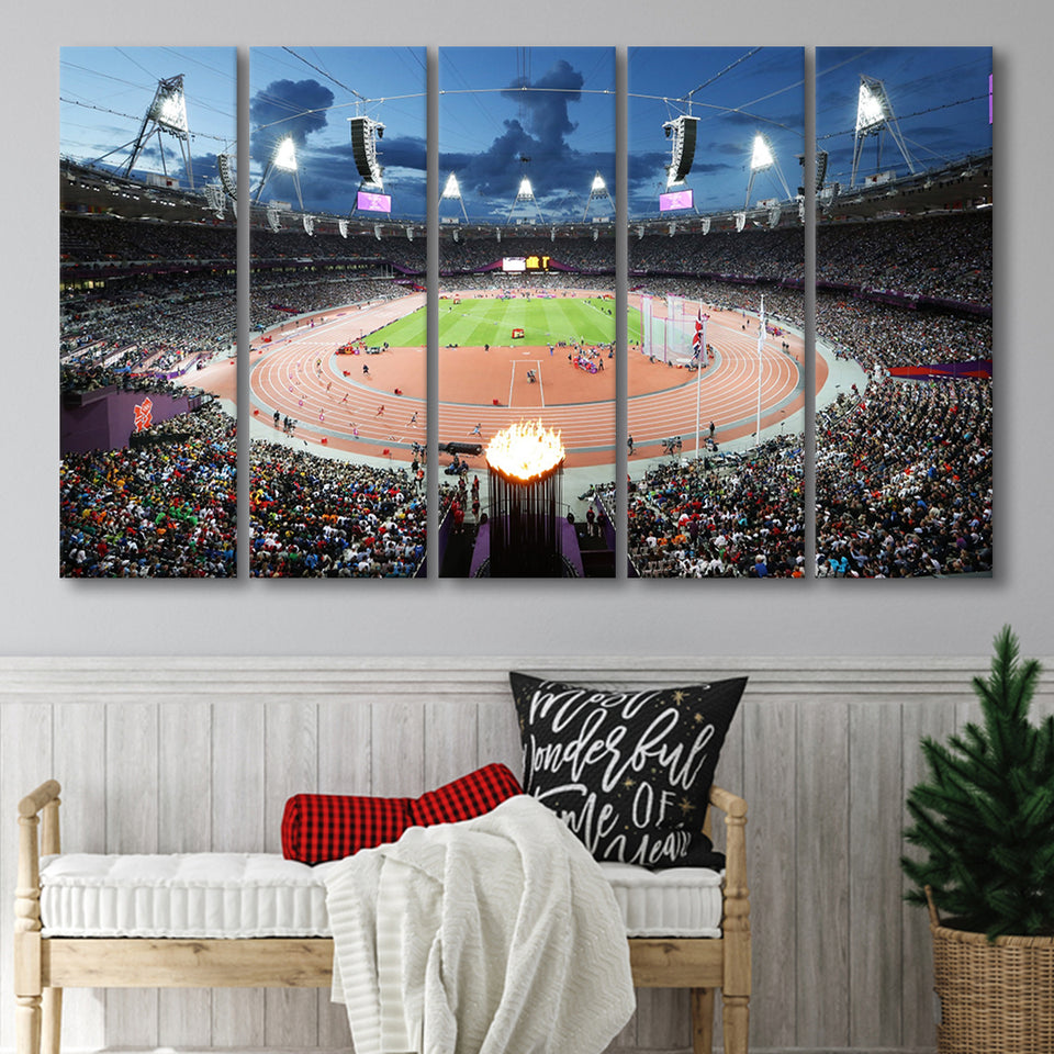 London England Olympic Stadium, Stadium Canvas, Sport Art, Gift for him, Multi Panels B, Canvas Prints Wall Art Decor