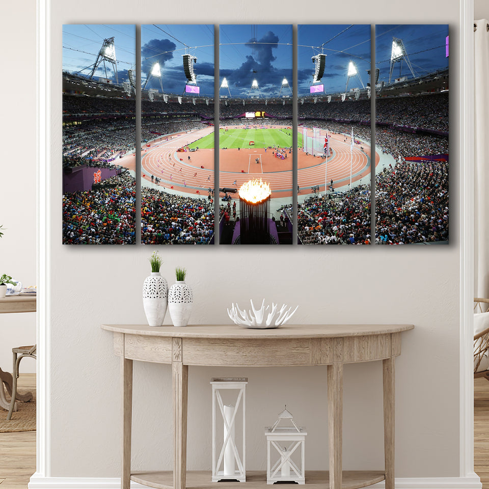 London England Olympic Stadium, Stadium Canvas, Sport Art, Gift for him, Multi Panels B, Canvas Prints Wall Art Decor