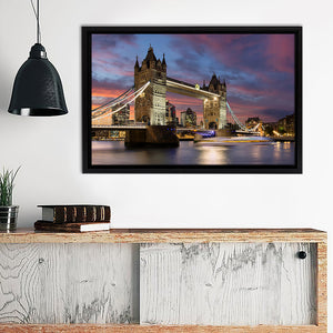 London Night Bridge Tower Bridge Framed Canvas Wall Art - Framed Prints, Prints for Sale, Canvas Painting