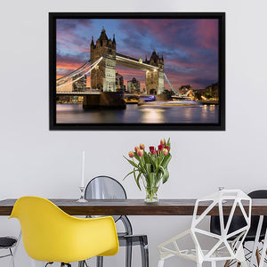 London Night Bridge Tower Bridge Framed Canvas Wall Art - Framed Prints, Prints for Sale, Canvas Painting