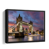 London Night Bridge Tower Bridge Framed Canvas Wall Art - Framed Prints, Prints for Sale, Canvas Painting