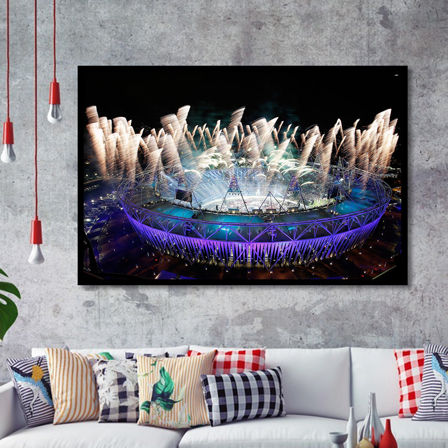 London Olympic Stadium, Stadium Canvas, Sport Art, Gift for him, Framed Art Prints Wall Art Decor, Framed Picture