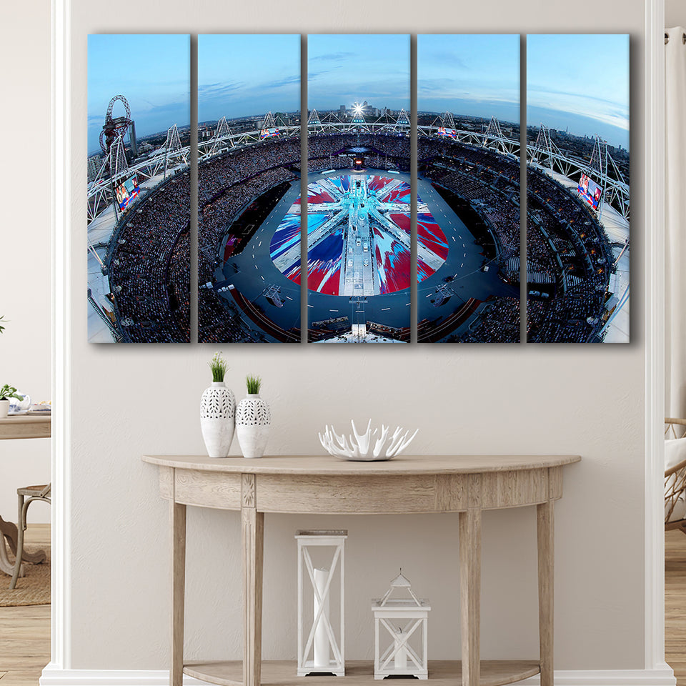 London Olympic Stadium in England, Stadium Canvas, Sport Art, Gift for him, Multi Panels B, Canvas Prints Wall Art Decor