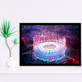 London Stadium, Aerial View, Fireworks, Night Art Prints Wall Decor - Painting Prints, Wall Art, Fan Gift, For Sale