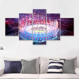 London Stadium, Aerial View, Fireworks, Night 5 Pieces Canvas Prints Wall Art - Painting Canvas, Multi Panel, Fan Gift