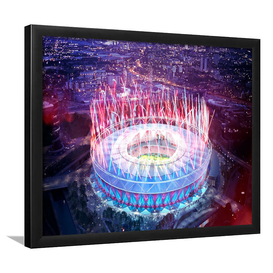 London Stadium, Aerial View, Fireworks, Night Art Prints Wall Decor - Painting Prints, Wall Art, Fan Gift, For Sale