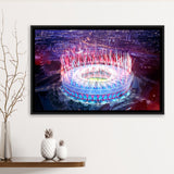 London Stadium, Aerial View, Fireworks, Night Framed Canvas Prints Wall Art - Painting Canvas, Wall Decor,Floating Frame