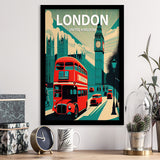 London UK Retro Art Print, City Art Print, Framed Art Print Wall Art Home Decor, Framed Picture