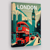 London UK Retro Art Print ,City Art Print, Large Canvas, Canvas Print Wall Art Home Decor