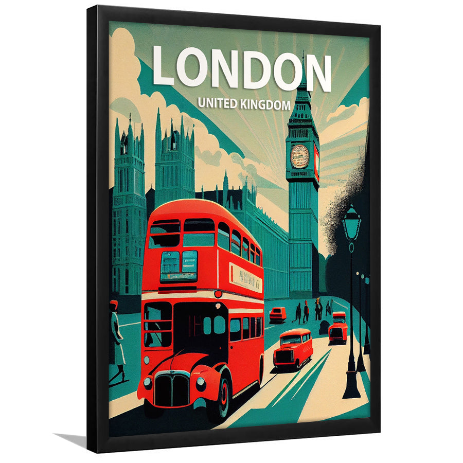 London UK Retro Art Print, City Art Print, Framed Art Print Wall Art Home Decor, Framed Picture