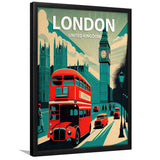 London UK Retro Art Print, City Art Print, Framed Art Print Wall Art Home Decor, Framed Picture