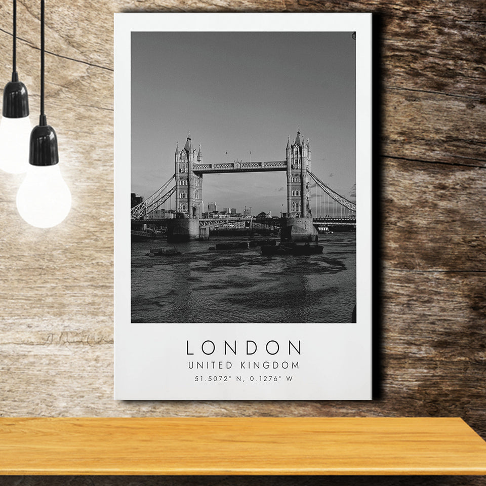 London, United Kingdom Black And White Art Canvas Prints Wall Art Home Decor