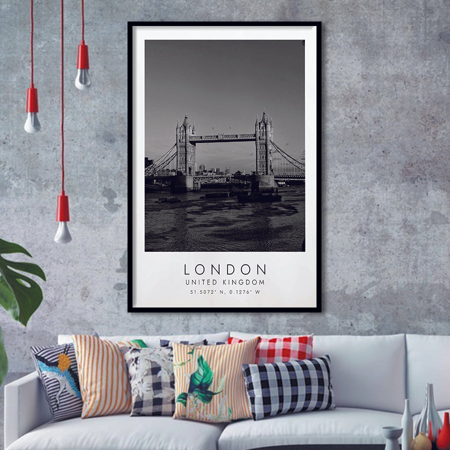 London, United Kingdom Black And White Art Framed Art Prints Wall Art Decor, Framed Picture