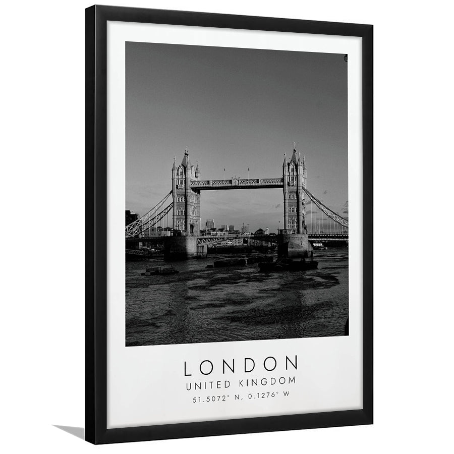 London, United Kingdom Black And White Art Framed Art Prints Wall Art Decor, Framed Picture