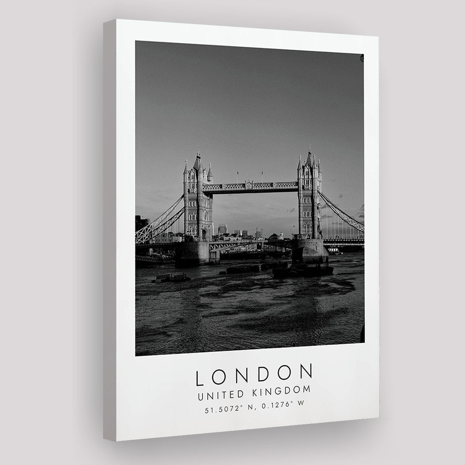 London, United Kingdom Black And White Art Canvas Prints Wall Art Home Decor