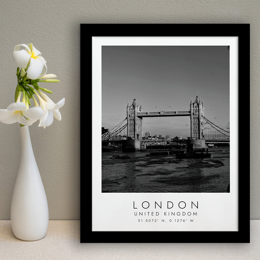 London, United Kingdom Black And White Art Framed Art Prints Wall Art Decor, Framed Picture