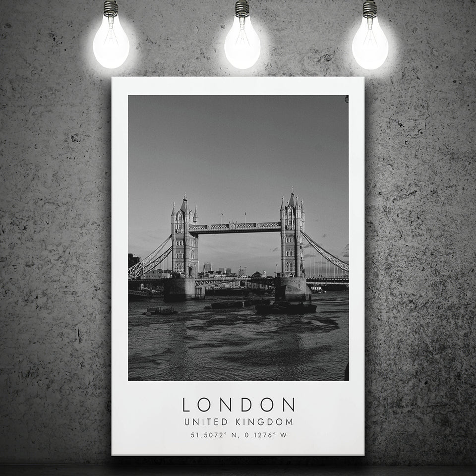 London, United Kingdom Black And White Art Canvas Prints Wall Art Home Decor