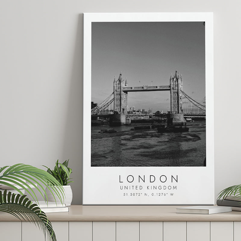 London, United Kingdom Black And White Art Canvas Prints Wall Art Home Decor