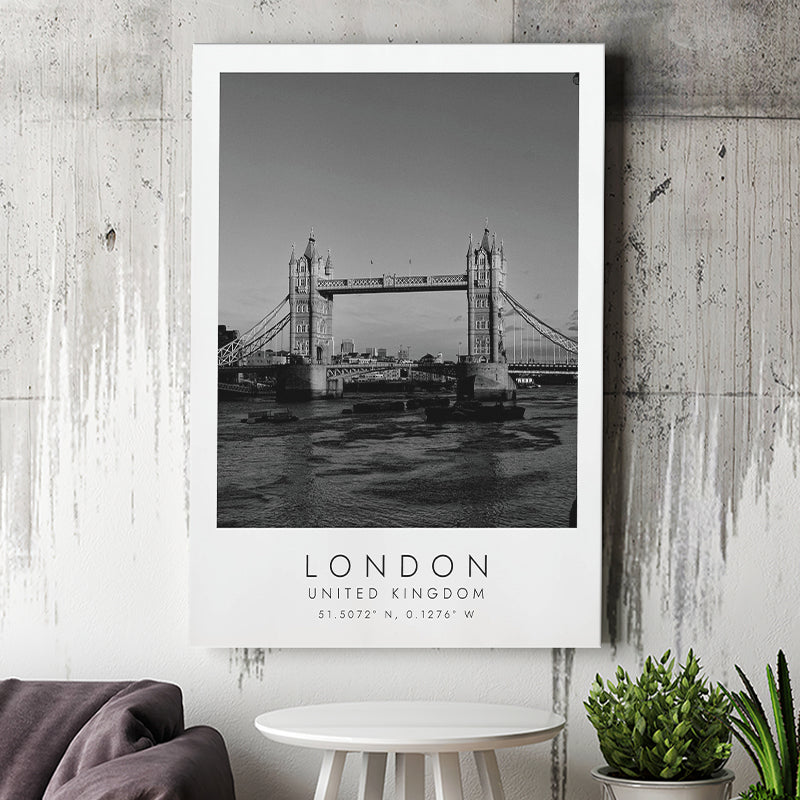 London, United Kingdom Black And White Art Canvas Prints Wall Art Home Decor