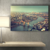 London aerial view with Tower Bridge in sunset time Canvas Prints Wall Art - Painting Canvas, Wall Decor, Home Decor, Prints for Sale