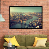 London aerial view with Tower Bridge in sunset time Framed Art Prints Wall Decor - Painting Art, Wall Art, Home Decor