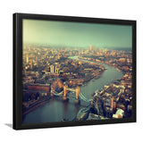 London aerial view with Tower Bridge in sunset time Framed Art Prints Wall Decor - Painting Art, Wall Art, Home Decor