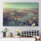 London aerial view with Tower Bridge in sunset time Canvas Prints Wall Art - Painting Canvas, Wall Decor, Home Decor, Prints for Sale
