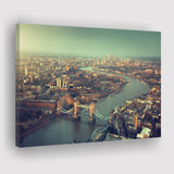 London aerial view with Tower Bridge in sunset time Canvas Prints Wall Art - Painting Canvas, Wall Decor, Home Decor, Prints for Sale